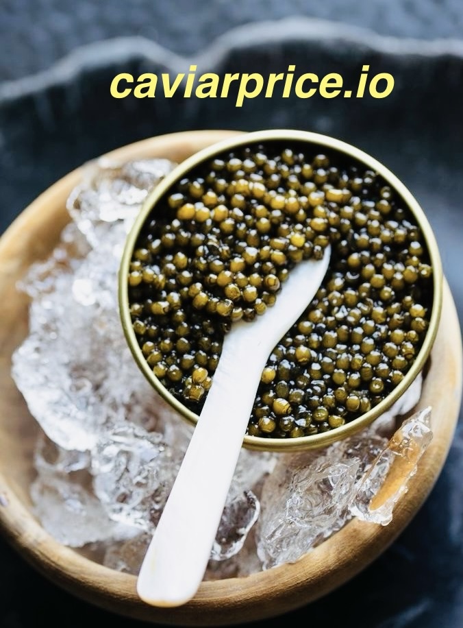 paddlefish caviar served